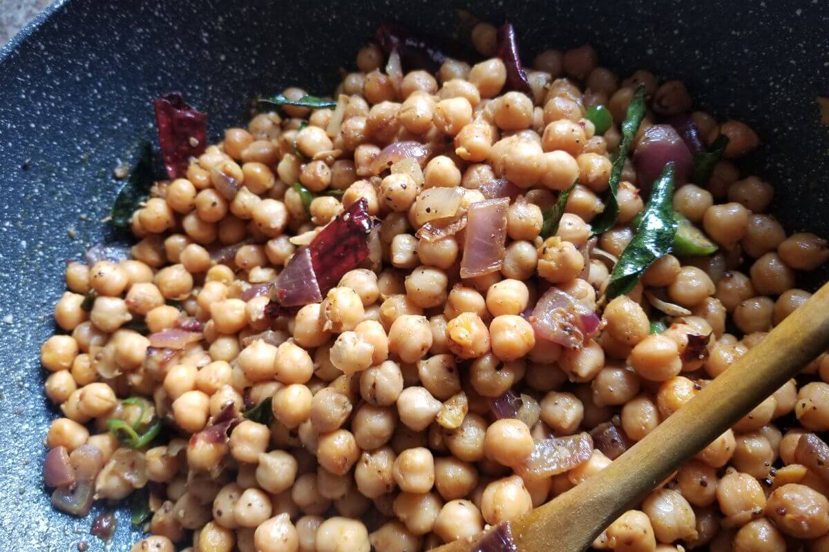 recipe blog post of chickpea stir fry recipe