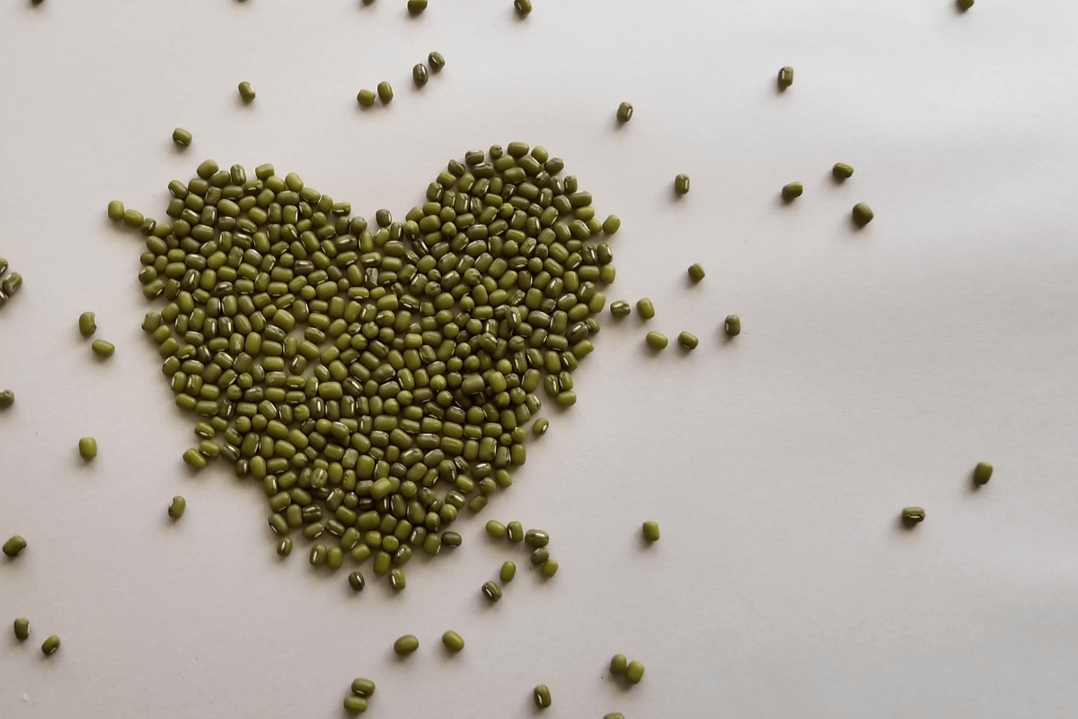 recipe blog post featuring mung beans as the star of the article.