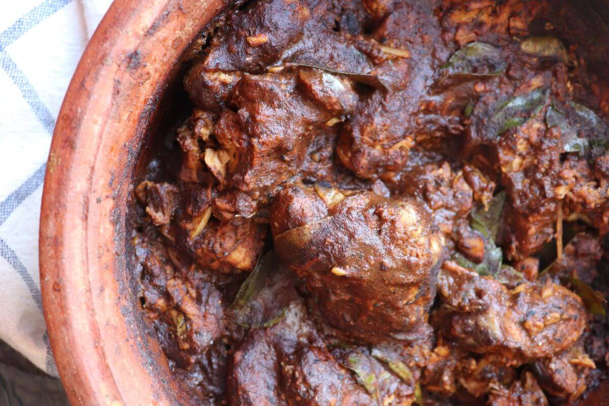 Fish coated in goraka paste for making traditional Sri Lankan Ambul Thiyal.