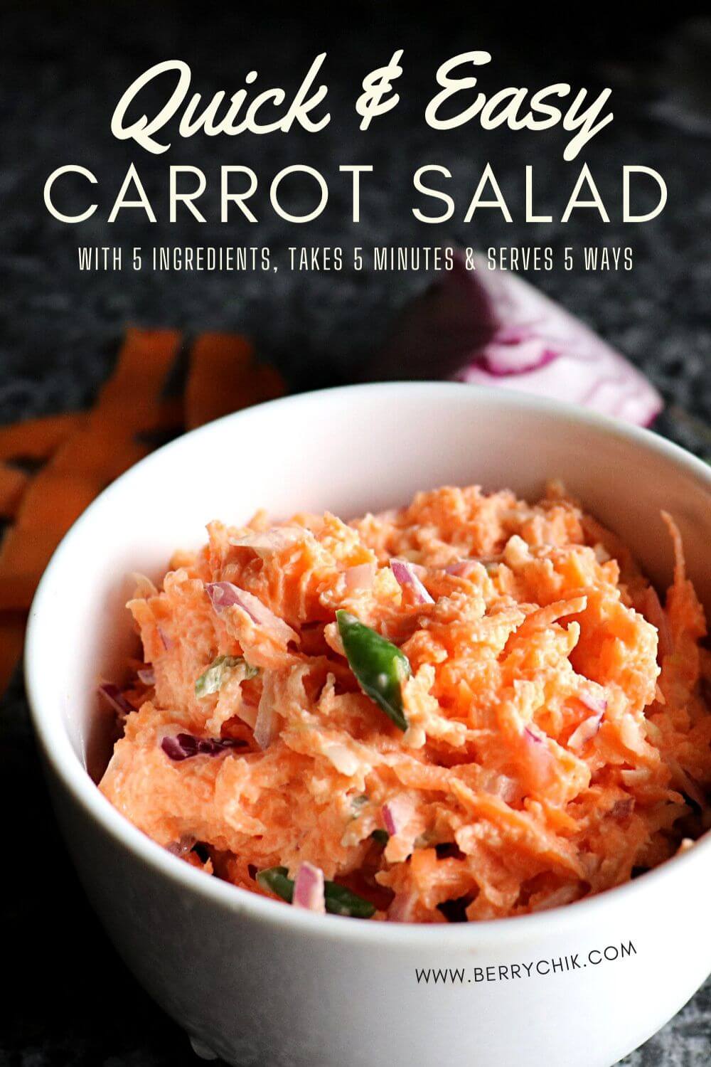 carrot sambal plated and ready to be served