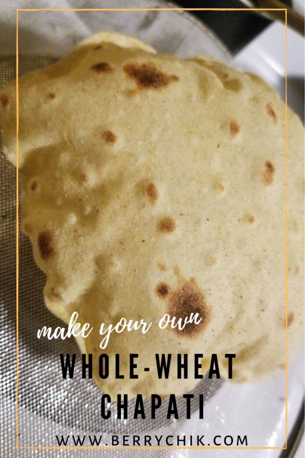 A single warm chapati placed on a plate, soft and ready to eat.