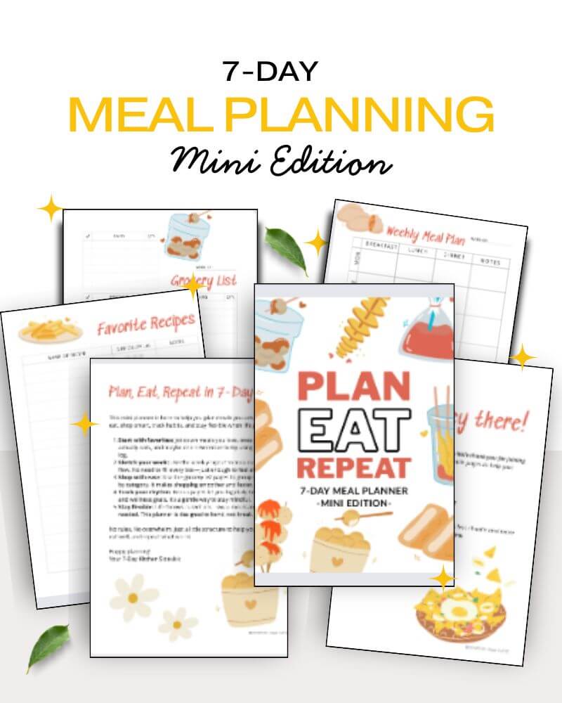 7-day meal planner insides