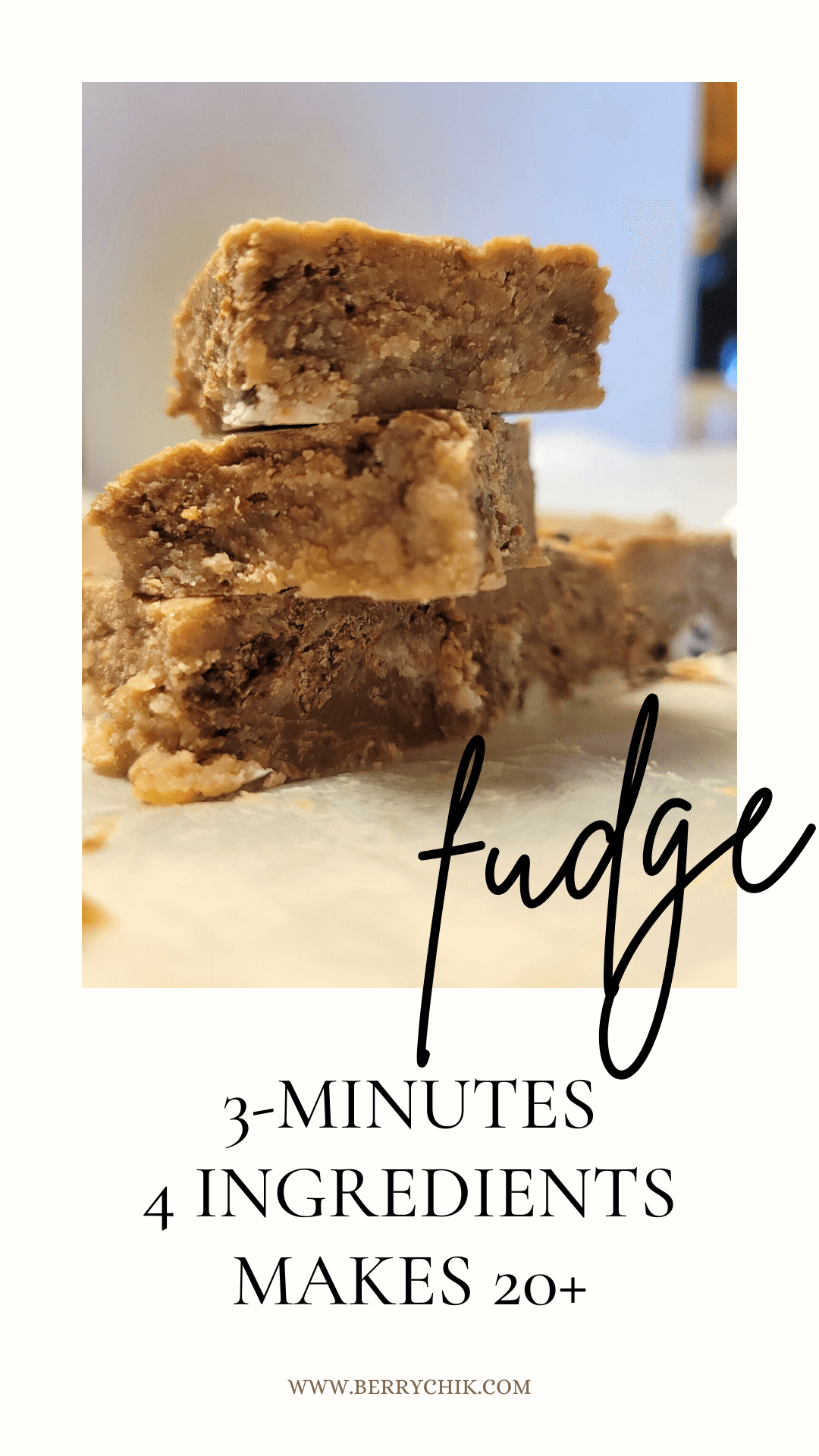 pin image of 3‑minute chocolate coffee fudge