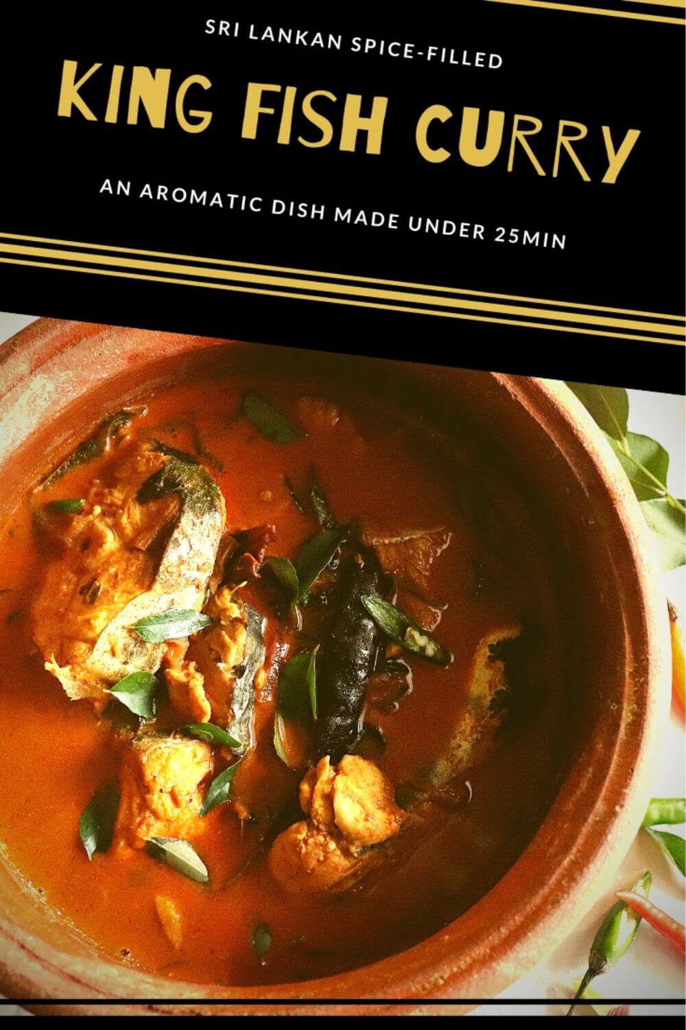 pin image of a bowl of Sri Lankan‑Kerala style fish curry.