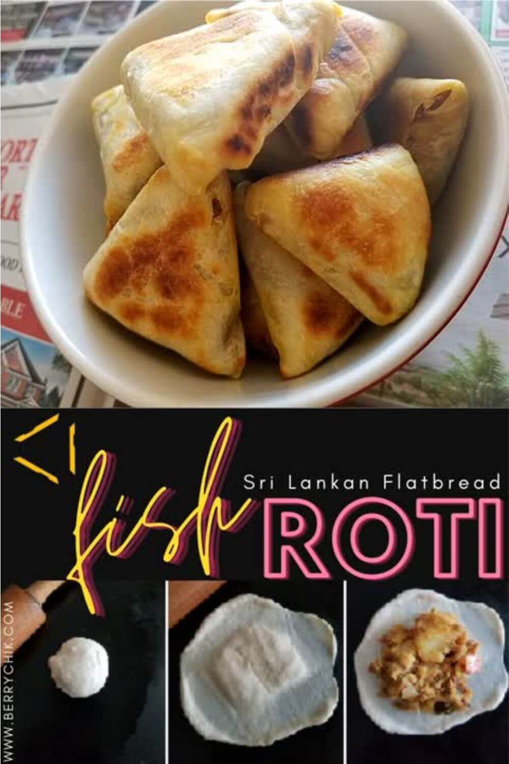 pin image featuring step by step of how to make sri lankan fish roti
