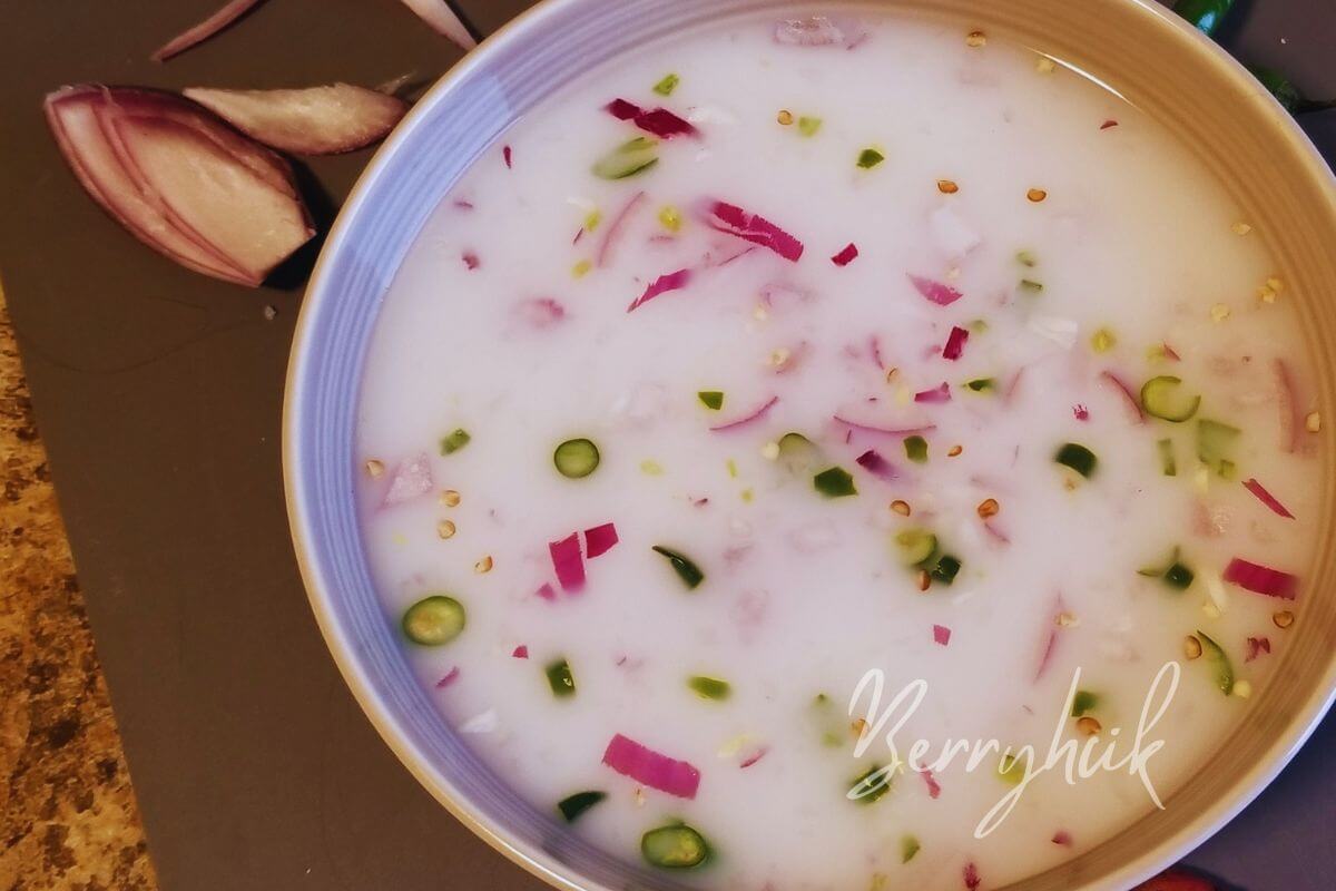 fermented rice in a bowl ready for breakfast