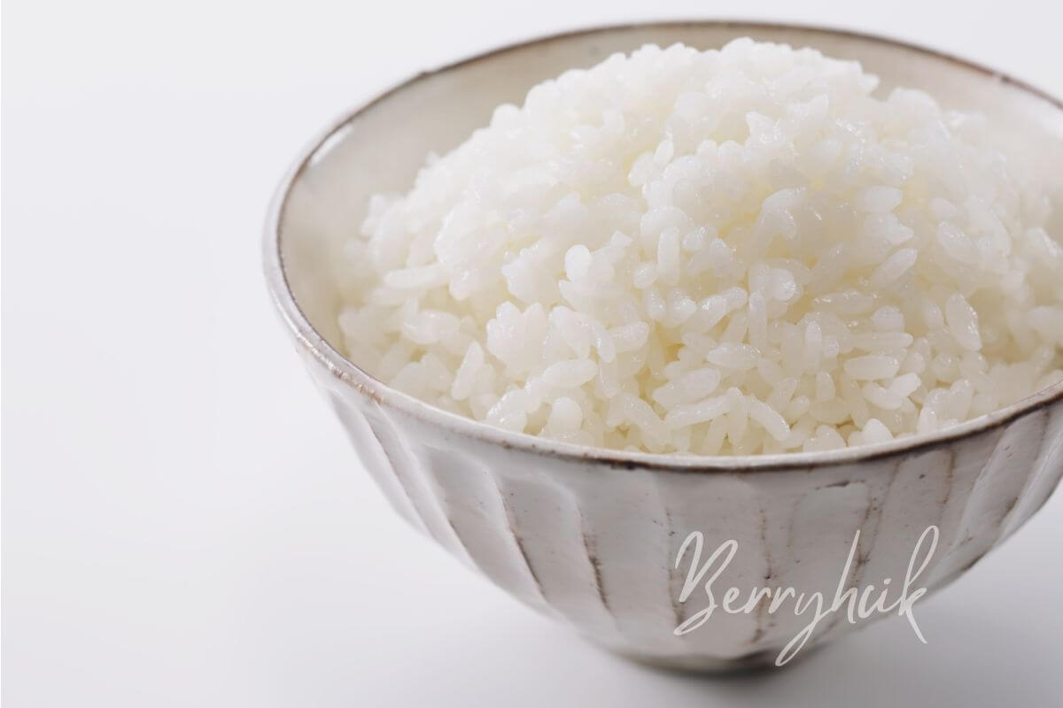 a bowl of cooked rice is cooling down before storing safely