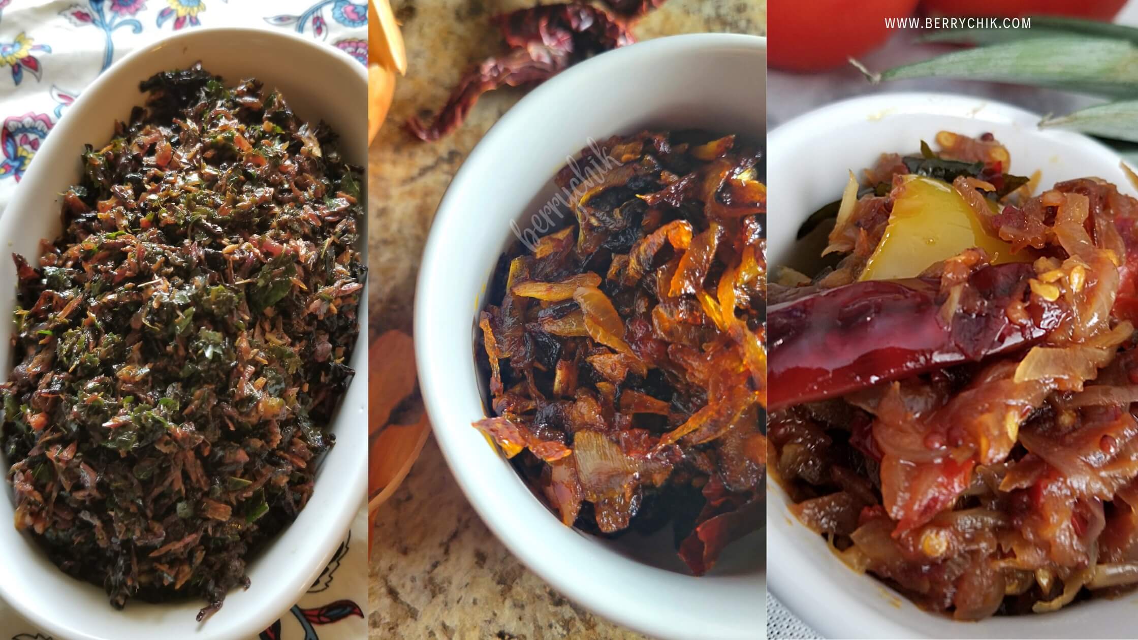 three types of salmbal for lamprais