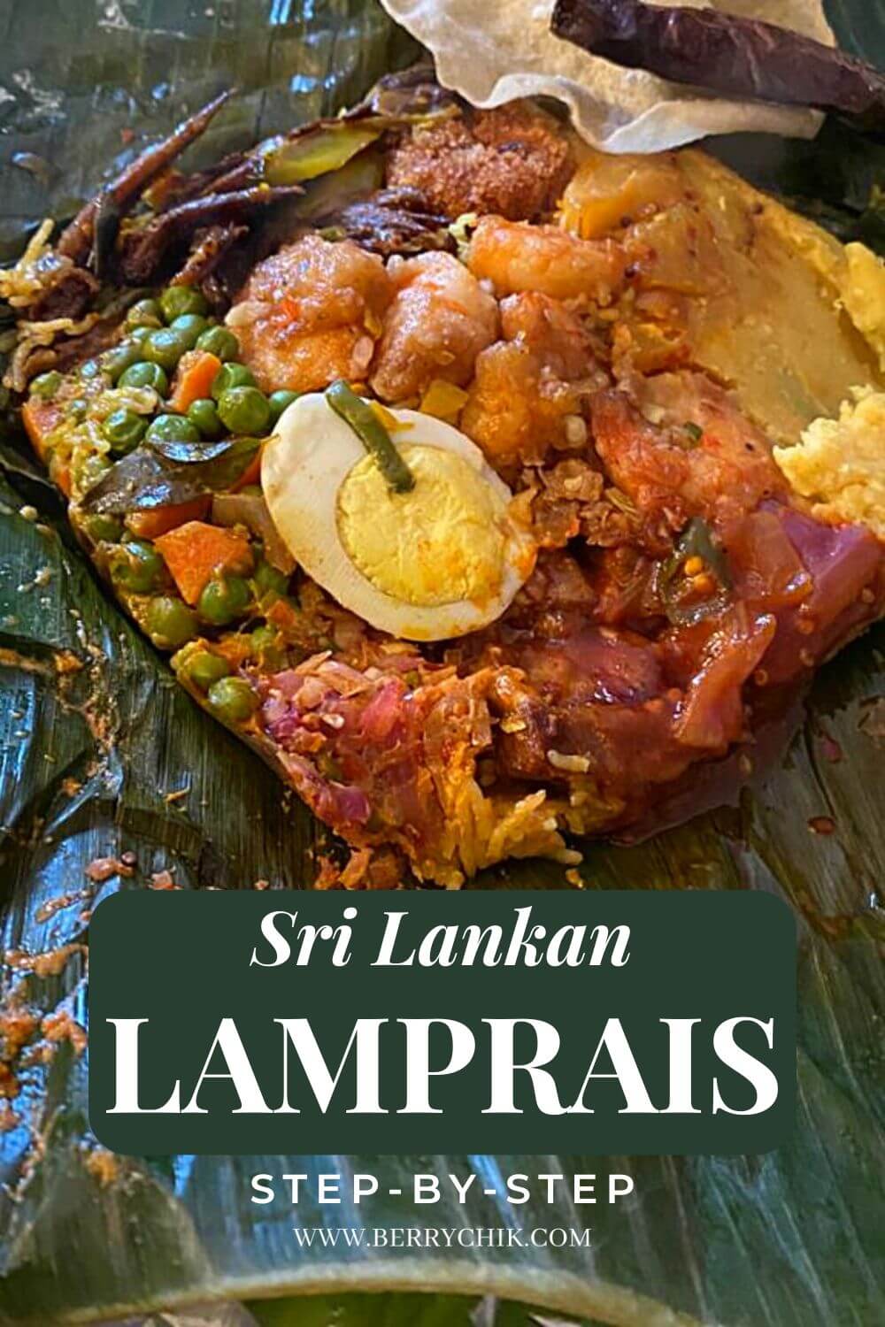 unwrapped lamprais displaying the colorful meal inside