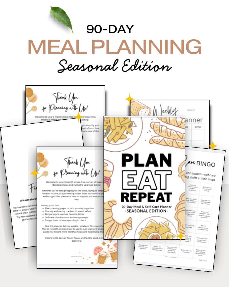 90-day meal planning printable displaying the templates inside