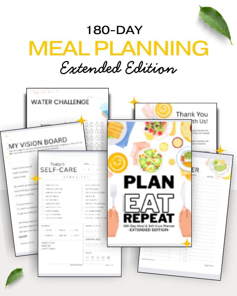 180-day meal planning printable displaying the templates inside