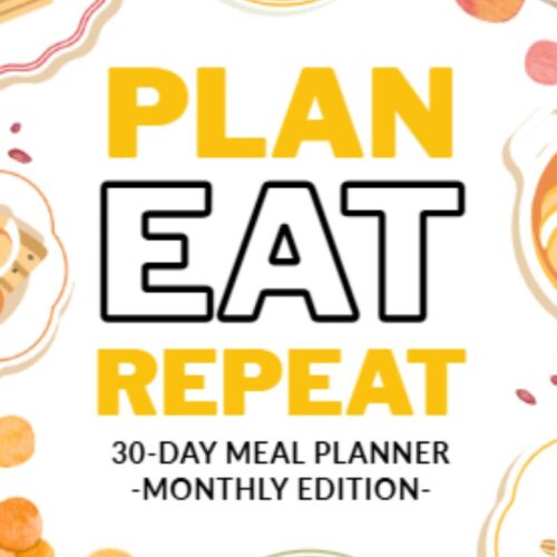 image featuring a cover page of 30 day meal planner