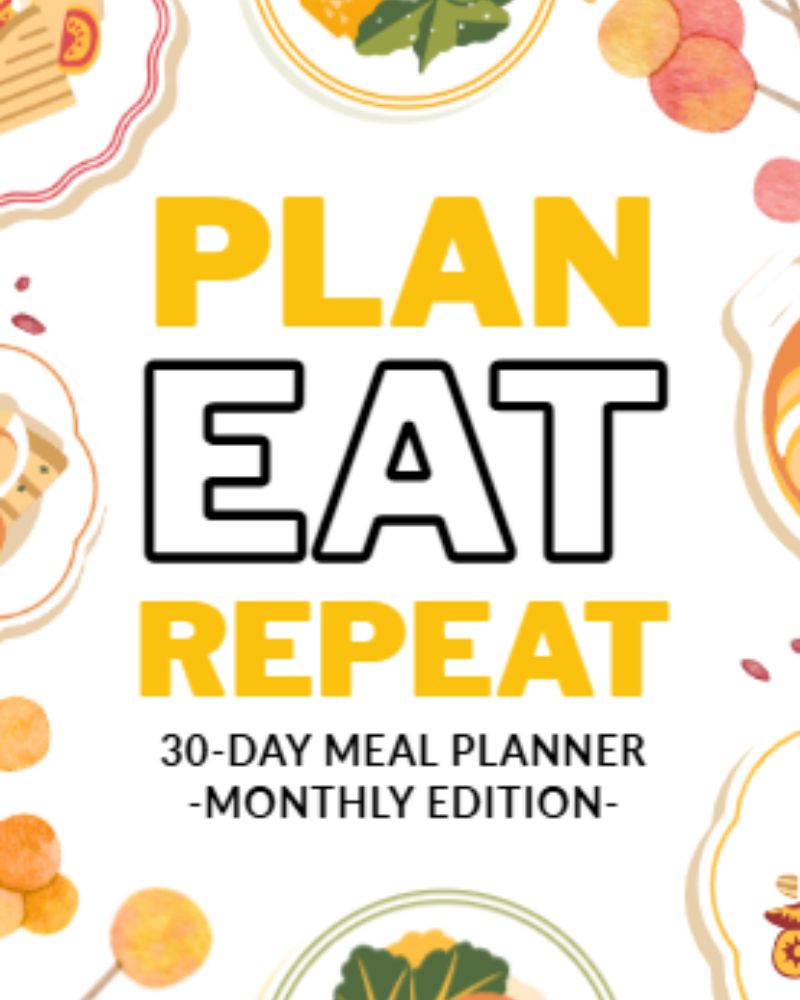 image featuring a cover page of 30 day meal planner