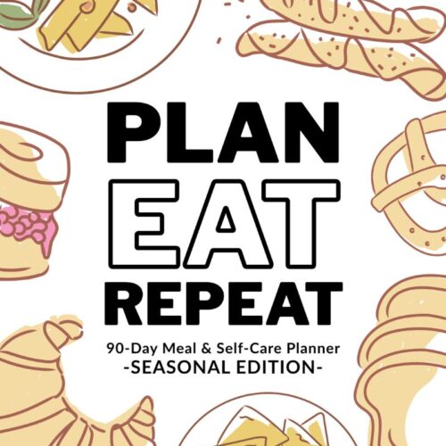 image featuring a cover page of 90-day meal planner