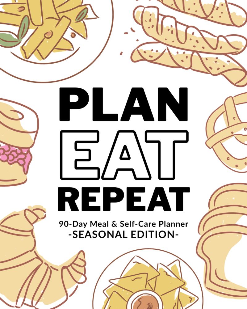 image featuring a cover page of 90-day meal planner