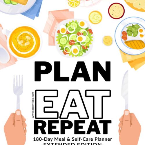 image featuring cover page of 180 day meal planner