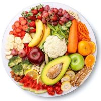 vegan-friendly category image featuring a plate loaded with fresh fruits and vegetables